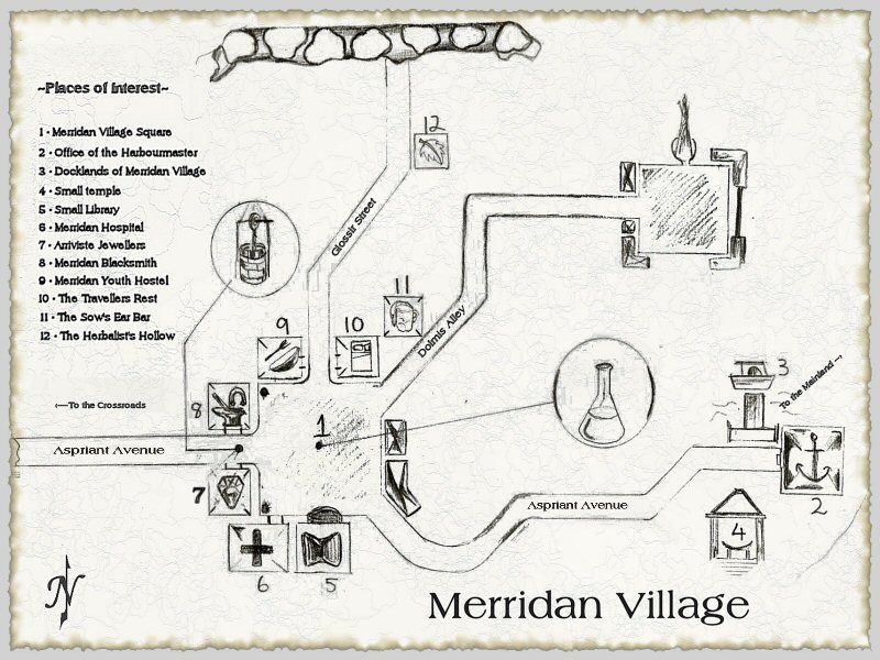 Map of Merridan Village